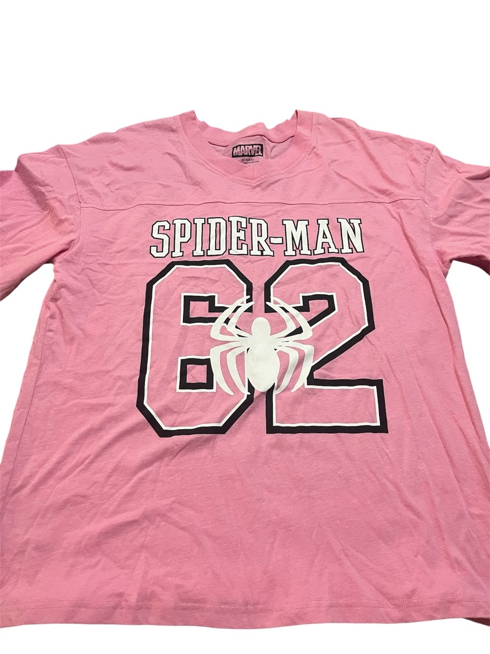 Marvel Women’s Oversized Spider Man Pink Short Sleeve T-Shirt